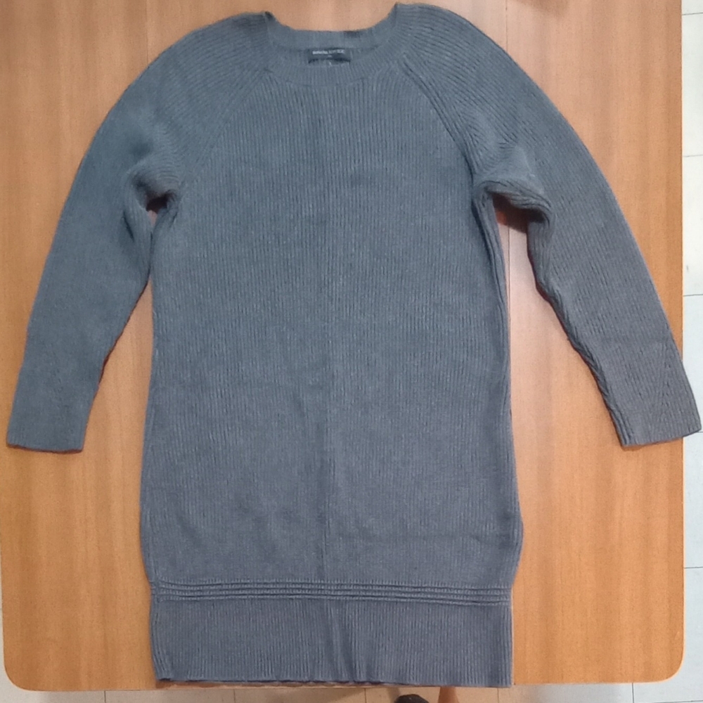 Women's Large Banana Republic Sweater Dress Charcoal Gray NWOT Flawless